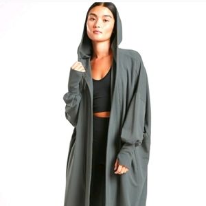 Athleta Bali Green Mantra Wrap Hoodie Cardigan XS